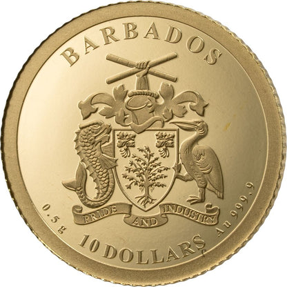 2026 Barbados America 250 Years of Independence 0.5g Gold Coin (06/16)