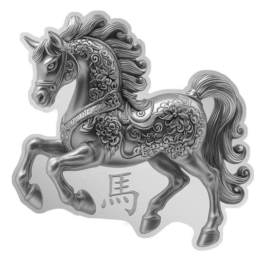 2026 Ghana Year of the Horse Shaped 1/2 oz Silver Coin (12/30)