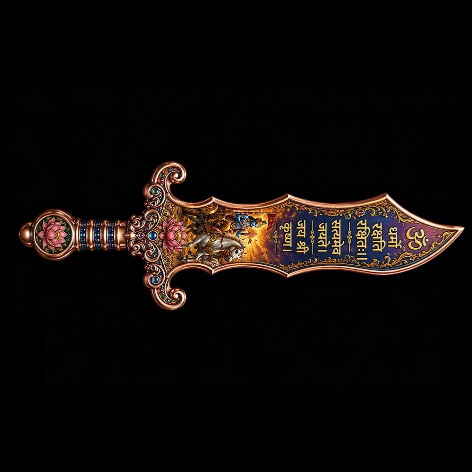 Lord Krishna's Nadaka Sword Shaped 2 oz Copper Medal (06/17)