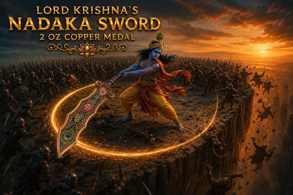 Lord Krishna's Nadaka Sword Shaped 2 oz Copper Medal (06/17)