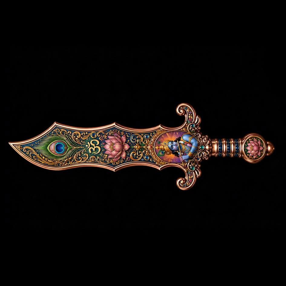 Lord Krishna's Nadaka Sword Shaped 2 oz Copper Medal (06/17)
