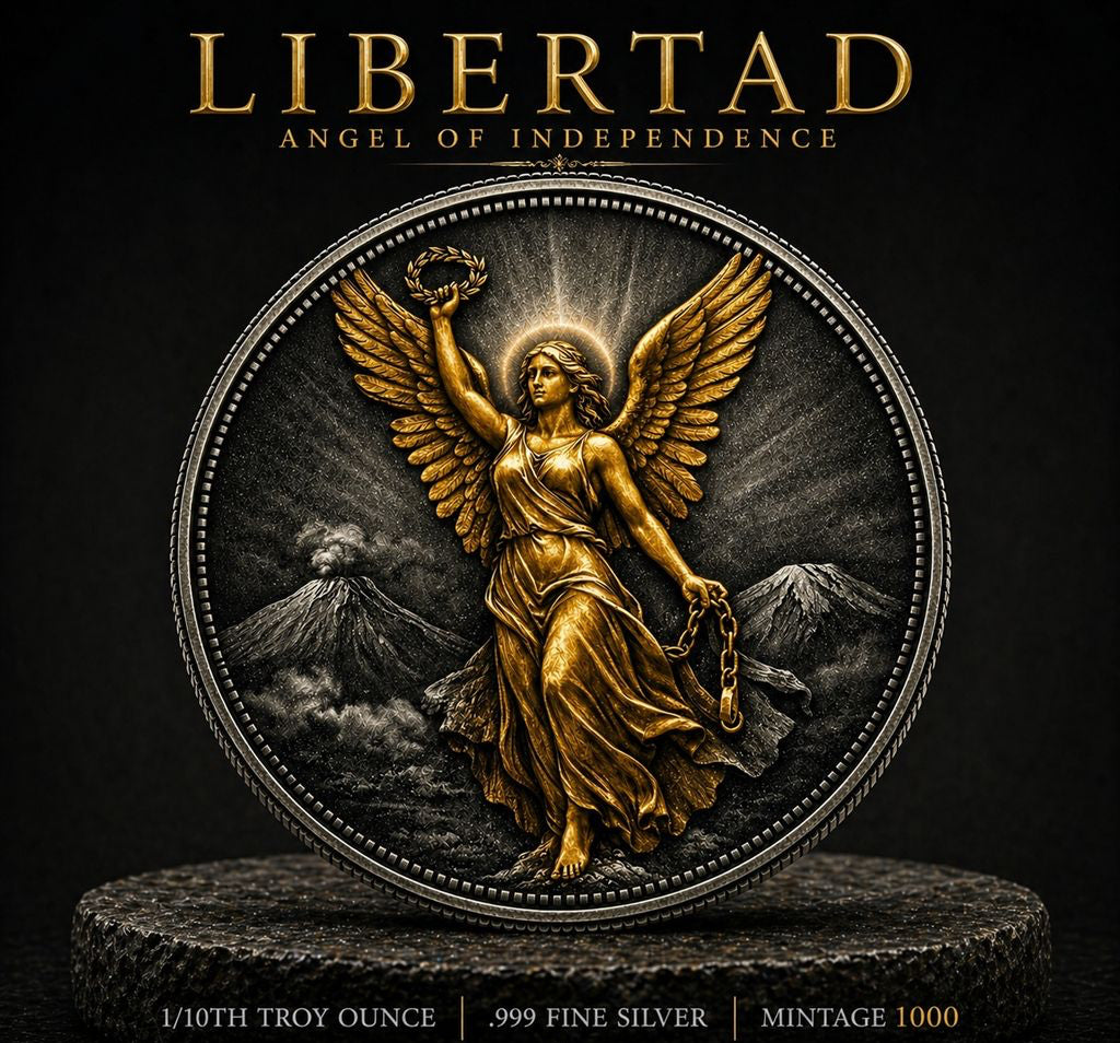 In Stock! Libertad Angel of Independence Tribute Colorized 1/10 oz Silver Round