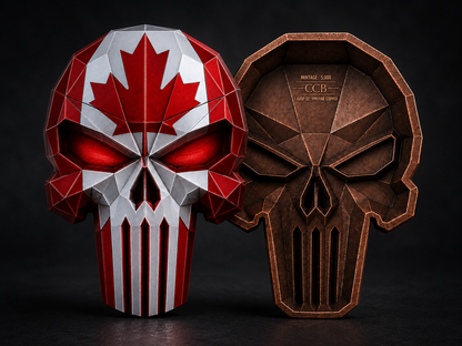 2026 Canadian Warrior Colorized 3 oz Copper Skull Collectible