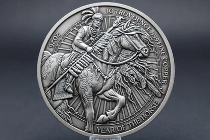 2026 Image Improvement Year of the War Horse 10oz Large Diameter .999 Copper with Antique Silver Finish