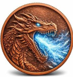 Ice Dragon Colorized 1 oz Copper Round (05/06)