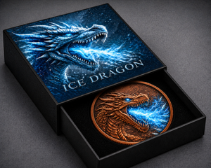 In Stock! Ice Dragon Colorized 1 oz Copper Round (05/06)