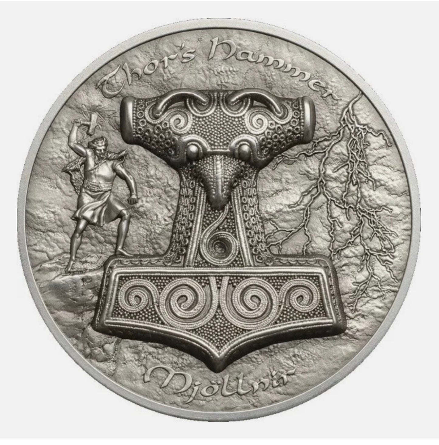 In Stock! 2017 Thor’s Hammer Mjollnir 2 oz Pure Silver Coin Cook Islands