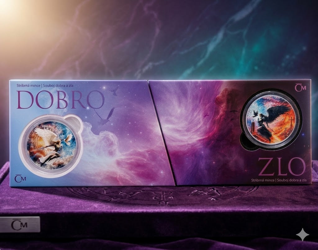 In Stock! 2 Silver Coins DOBRO/ZLO-Battle Between Good and Evil-42g each-LIMITED Czech Mint