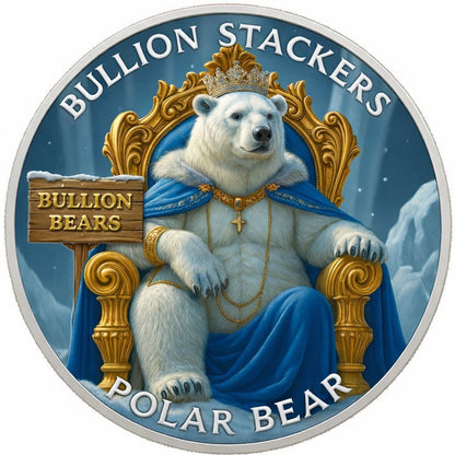 In Stock! Bullion Stackers Polar Bear Colorized 1 oz Copper Round (05/11)