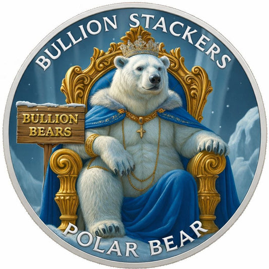 Bullion Stackers Polar Bear Colorized 1 oz Copper Round (05/11)