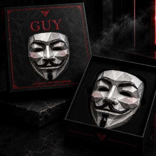 Guy Fawkes 3 AVDP oz .999 Fine Copper Collector Mask