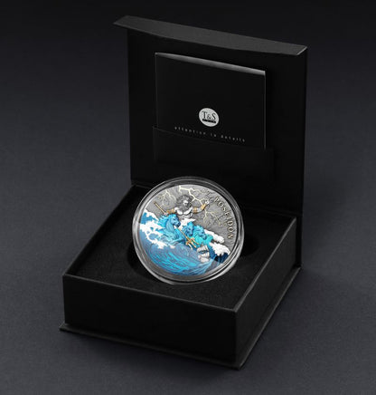 In Stock! T&S 2026 Niue Poseidon Colorized 2 oz Silver Coin