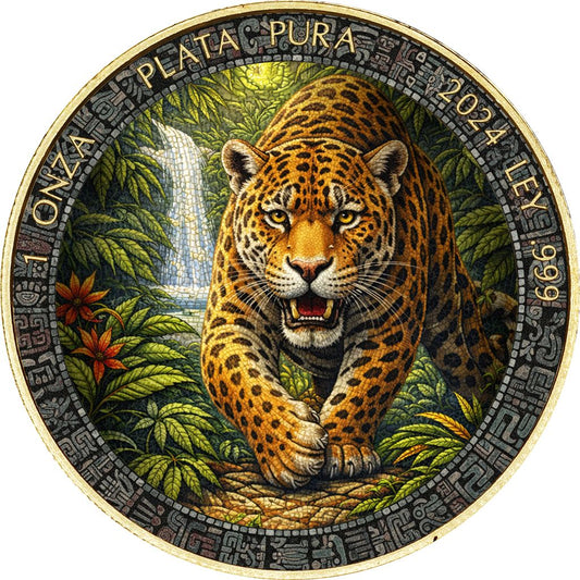 2024 Mexico Libertad Mosaic Jaguar Edition 1 oz Silver Coin (05/11)