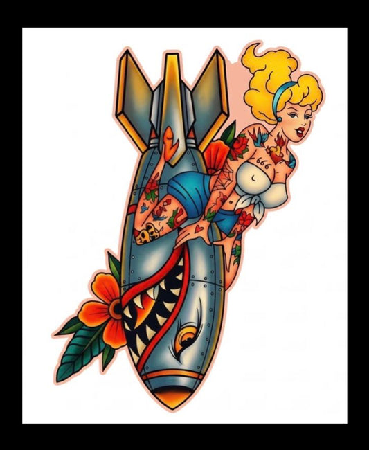 Bomber Girl Shaped Colorized 1 oz Copper Medal (05/12)