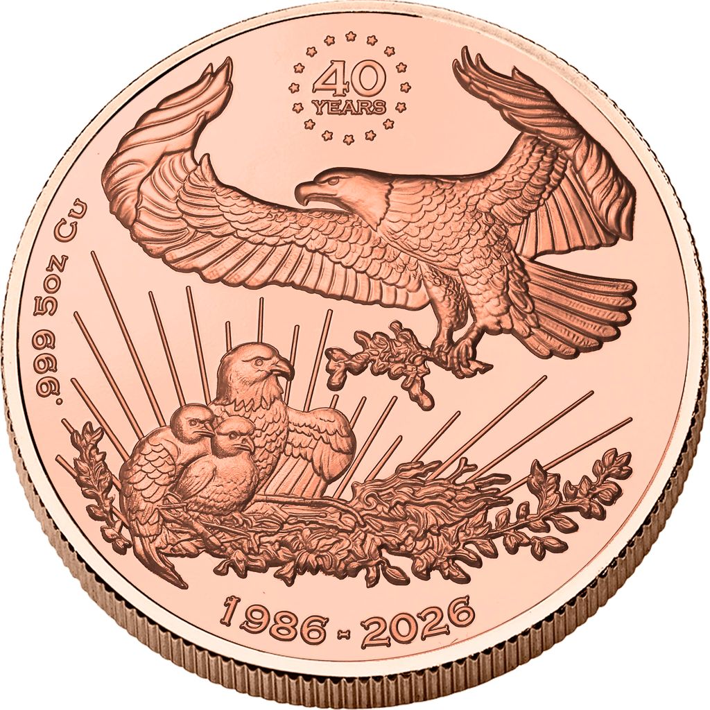 In Stock! 2026 Liberia American Eagle 5 oz Copper Coin (01/09)