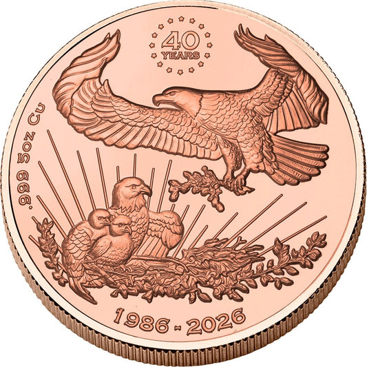 In Stock! 2026 Liberia American Eagle 5 oz Copper Coin
