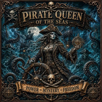 Pirate Queen of the Seas Colorized 1 oz Copper Round (05/18)