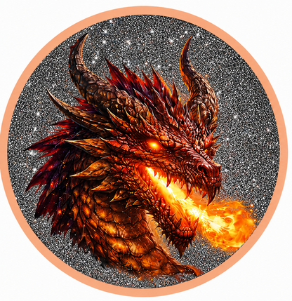 In Stock! Dragon Fire Colorized Diamond Dust 1 oz Copper Round