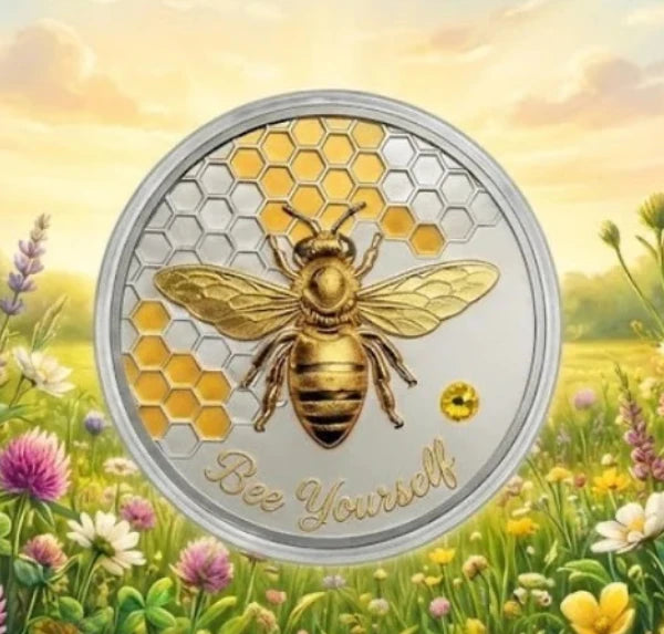 In Stock! 2026 Bee Yourself Silver & Gold Gilded 1oz ADVP .999 Fine Copper Core Collectible Medal