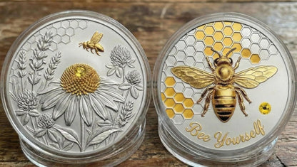 In Stock! 2026 Bee Yourself Silver & Gold Gilded 1oz ADVP .999 Fine Copper Core Collectible Medal