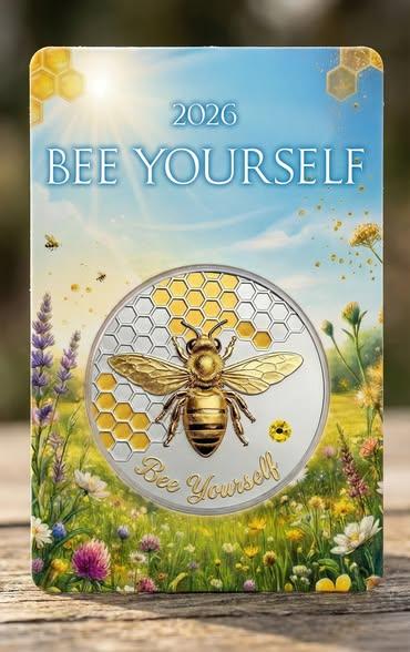 In Stock! 2026 Bee Yourself Silver & Gold Gilded 1oz ADVP .999 Fine Copper Core Collectible Medal