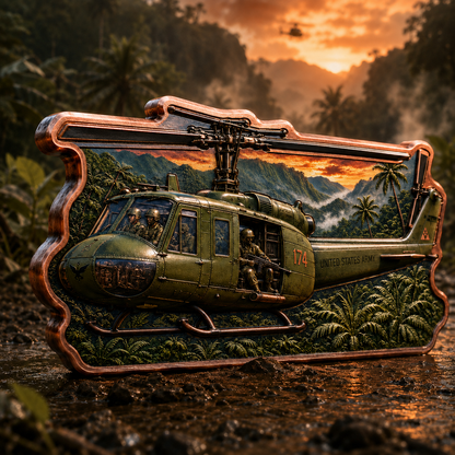 2026 Jungle Thunder Huey — 5 AVDP oz .999 Fine Copper Colorized Shaped Bar