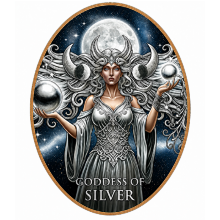 4th in series! 100 Gram Goddess Series - Goddess of Silver Colorized Copper in Display Box