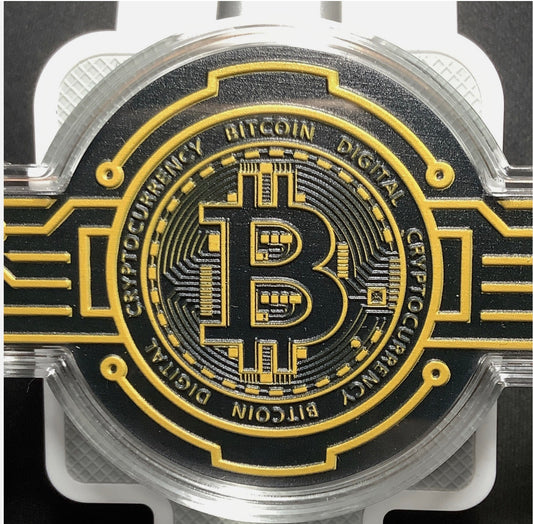 Bitcoin 5 oz Colorized Shaped Copper Art Round in Capsule (5000 Mintage)