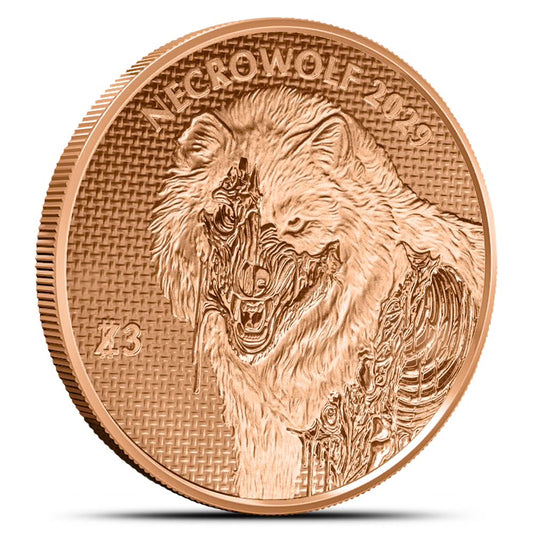 Zombucks World Necrowolf Round New 1 oz Copper