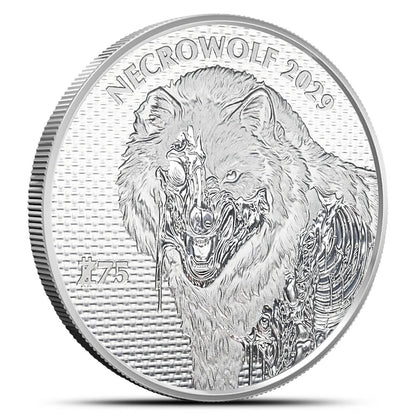 In Stock! Zombucks World Necrowolf Round New 1 oz Silver