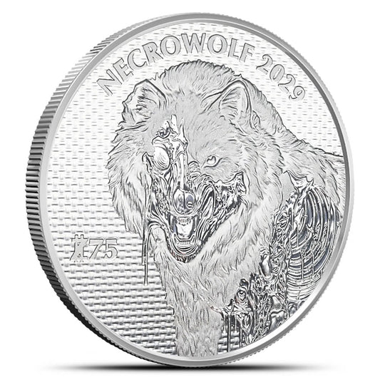 In Stock! Zombucks World Necrowolf Round New 1 oz Silver