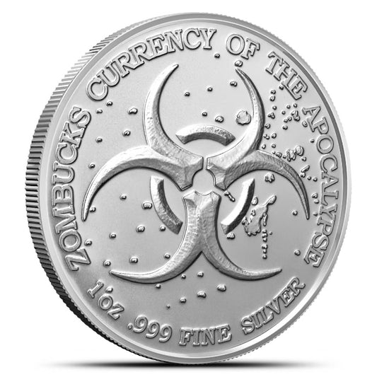 In Stock! Zombucks World Necrowolf Round New 1 oz Silver