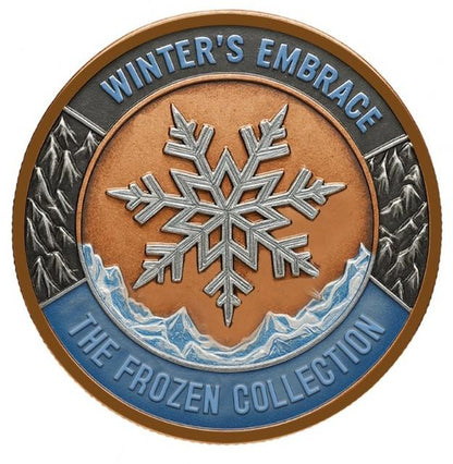 In Stock! Winter's Embrace Colorized 5 oz Copper Medal (5,000 Mintage)