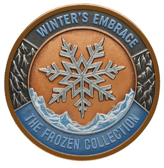 In Stock! Winter's Embrace Colorized 5 oz Copper Medal (5,000 Mintage)