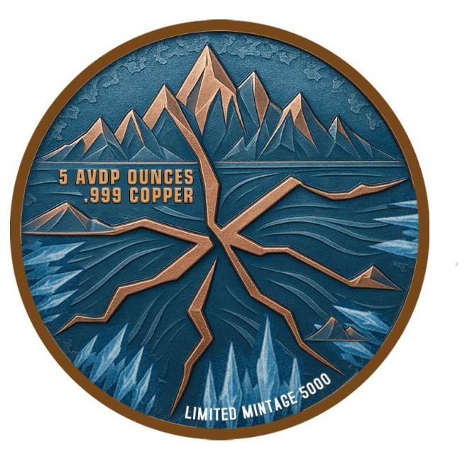 In Stock! Winter's Embrace Colorized 5 oz Copper Medal (5,000 Mintage)