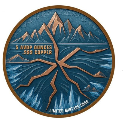 In Stock! Winter's Embrace Colorized 5 oz Copper Medal (5,000 Mintage)