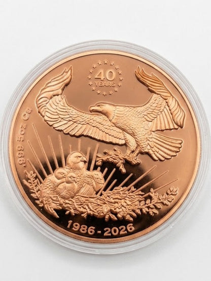 In Stock! 2026 Liberia American Eagle 5 oz Copper Coin (01/09)