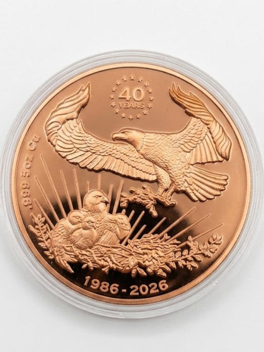 In Stock! 2026 Liberia American Eagle 5 oz Copper Coin (01/09)