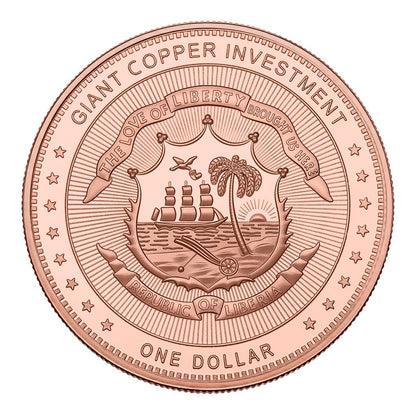In Stock! 2026 Liberia Metric Panda 5 oz Copper Coin