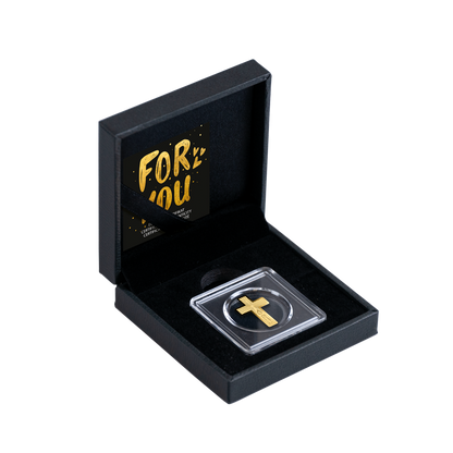 In Stock! Chad Golden Cross Shaped 1/1000 oz Gold Coin in Box (50,000 Mintage)