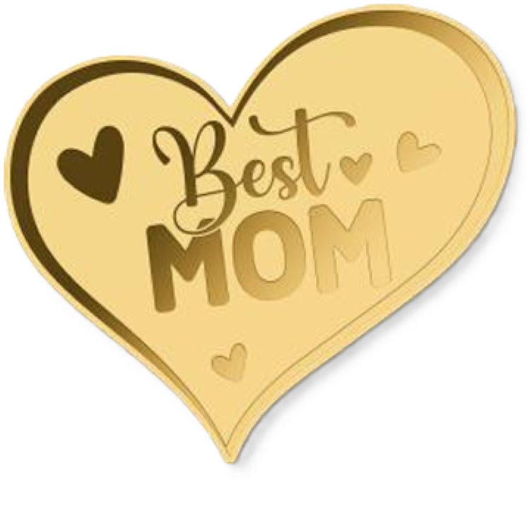 In Stock! Heart Best Mom 1/1000 oz Gold Medallion with Case