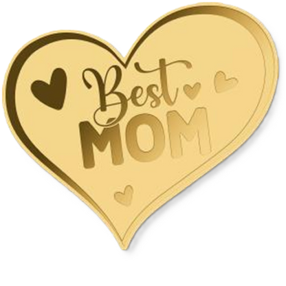 In Stock! Heart Best Mom 1/1000 oz Gold Medallion with Case