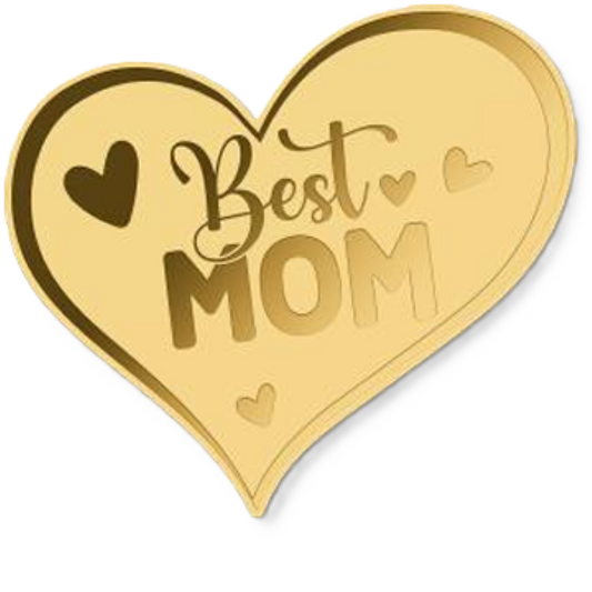 In Stock! Heart Best Mom 1/1000 oz Gold Medallion with Case