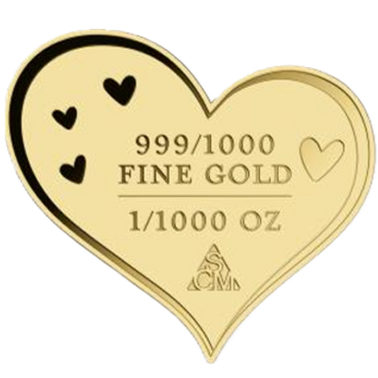In Stock! Heart Best Mom 1/1000 oz Gold Medallion with Case