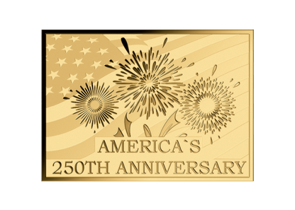 In Stock! America 250th Anniversary  1/1000 oz Gold Medal in Card  (25,000 Mintage)