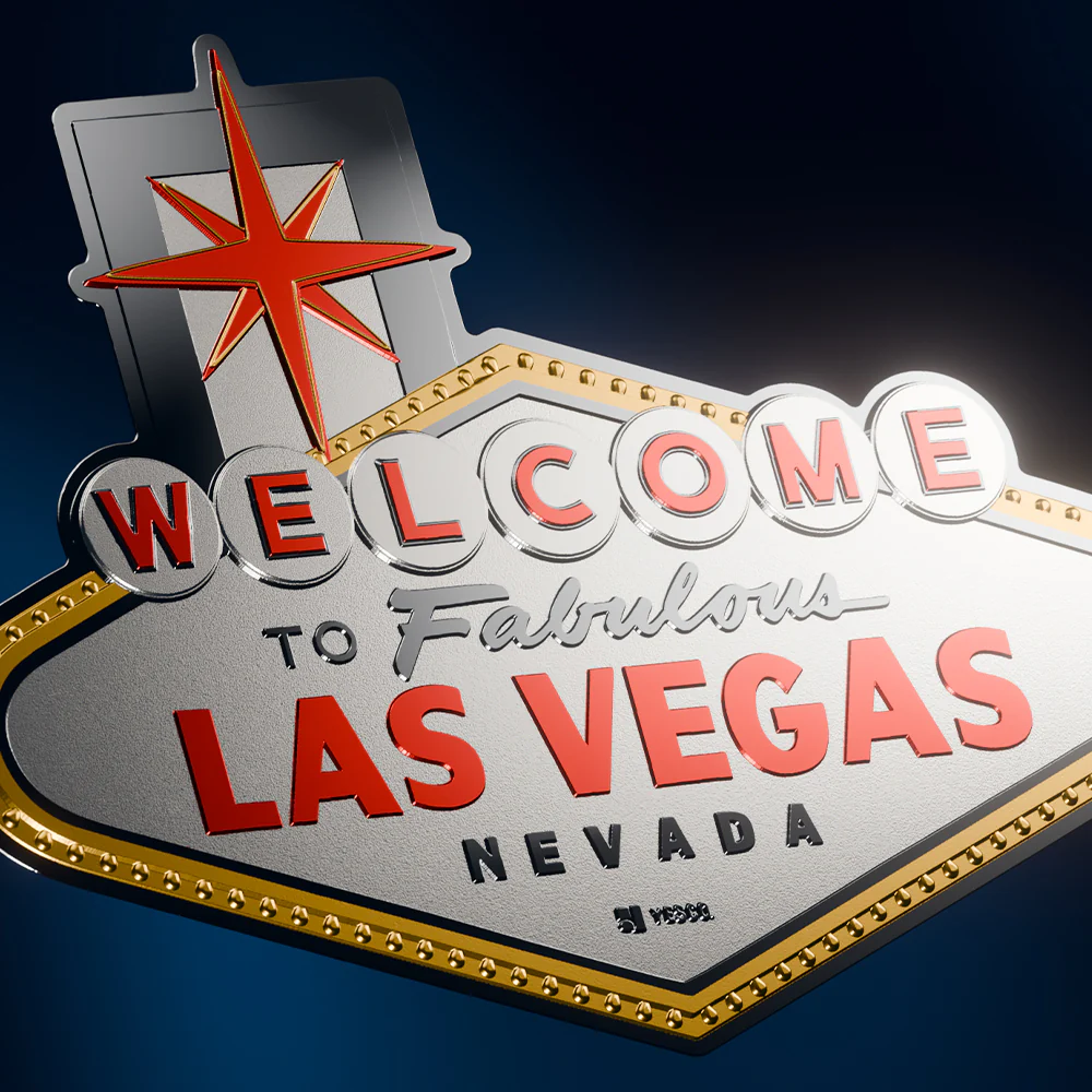 In Stock! 2026 Niue Welcome to Las Vegas Sign 2 oz Silver Coin (777 Mintage)