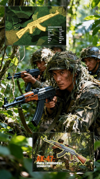 2026 Liberia AK47 Shaped 1/1000 oz Gold Coin in Card (01/12)