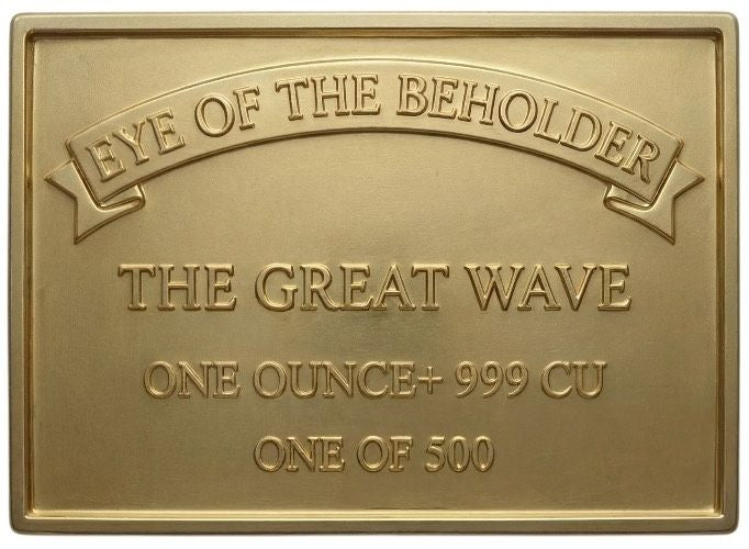 Eye of the Beholder - The Great Wave Colorized Gold Gilt 1 oz Copper Medal (01/14)