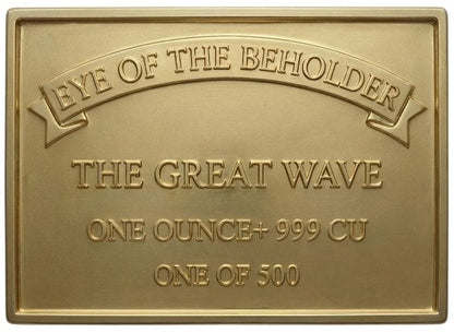Eye of the Beholder - The Great Wave Colorized Gold Gilt 1 oz Copper Medal (01/14)
