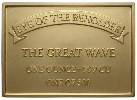 Eye of the Beholder - The Great Wave Colorized Gold Gilt 1 oz Copper Medal (01/14)